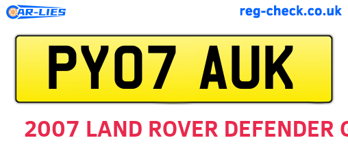 PY07AUK are the vehicle registration plates.