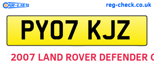 PY07KJZ are the vehicle registration plates.