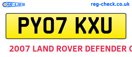 PY07KXU are the vehicle registration plates.