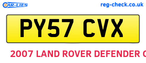 PY57CVX are the vehicle registration plates.