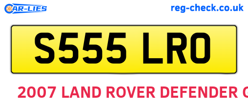 S555LRO are the vehicle registration plates.