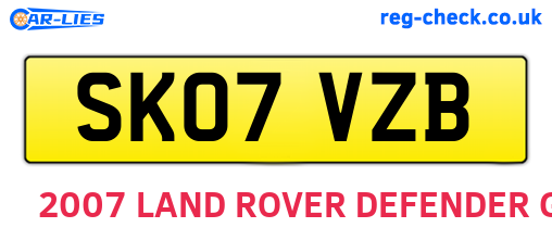 SK07VZB are the vehicle registration plates.