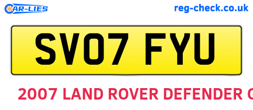 SV07FYU are the vehicle registration plates.