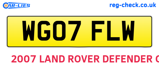 WG07FLW are the vehicle registration plates.