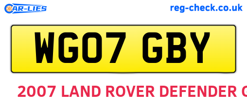 WG07GBY are the vehicle registration plates.