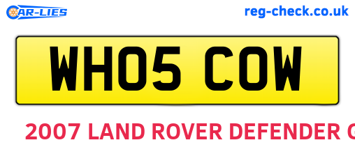 WH05COW are the vehicle registration plates.