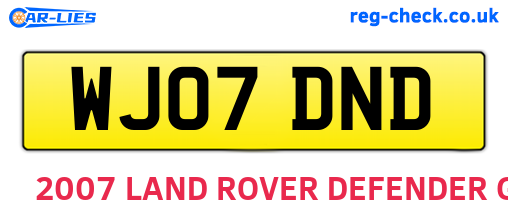 WJ07DND are the vehicle registration plates.