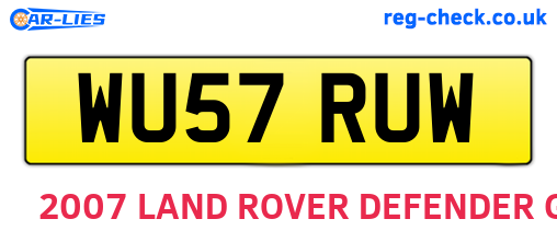 WU57RUW are the vehicle registration plates.