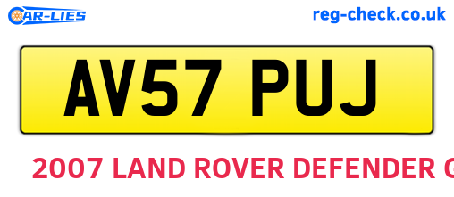 AV57PUJ are the vehicle registration plates.