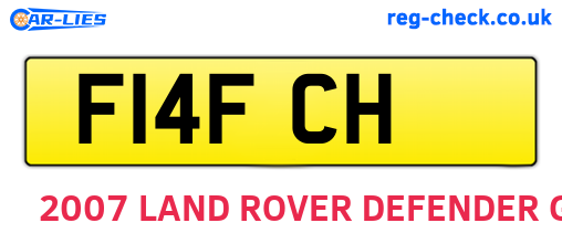 F14FCH are the vehicle registration plates.