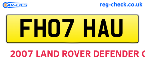 FH07HAU are the vehicle registration plates.