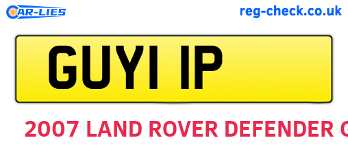 GUY11P are the vehicle registration plates.