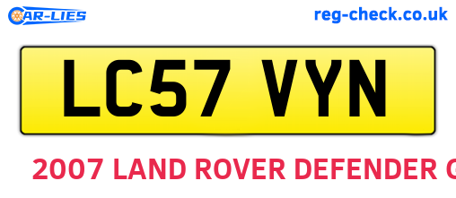 LC57VYN are the vehicle registration plates.