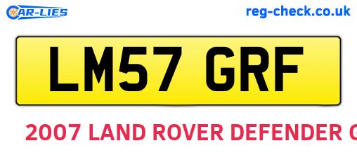 LM57GRF are the vehicle registration plates.