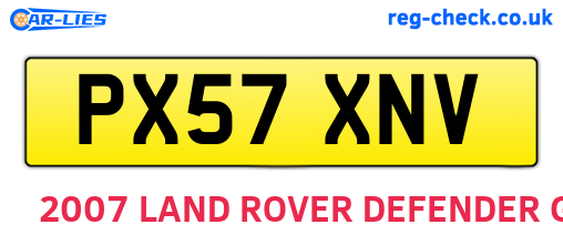 PX57XNV are the vehicle registration plates.