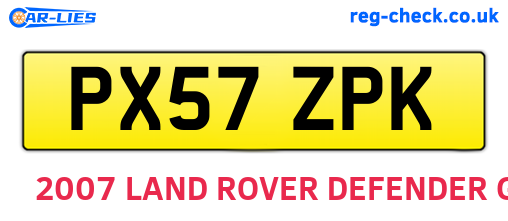 PX57ZPK are the vehicle registration plates.