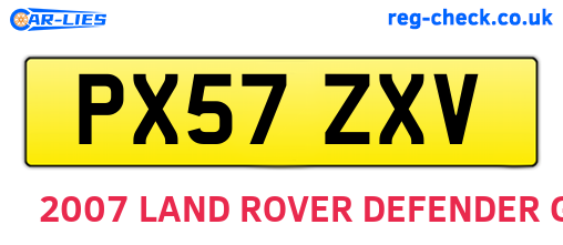 PX57ZXV are the vehicle registration plates.