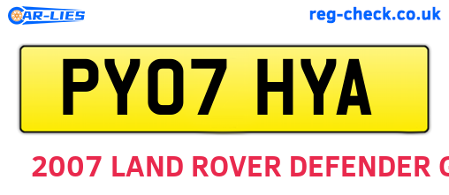 PY07HYA are the vehicle registration plates.