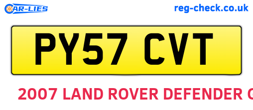 PY57CVT are the vehicle registration plates.
