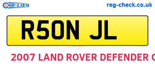 R50NJL are the vehicle registration plates.