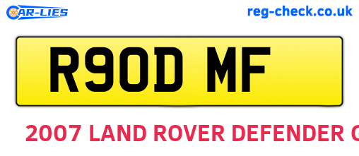 R90DMF are the vehicle registration plates.