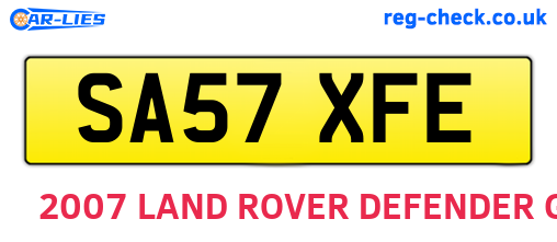 SA57XFE are the vehicle registration plates.