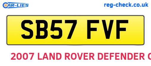 SB57FVF are the vehicle registration plates.