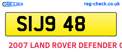 SIJ948 are the vehicle registration plates.
