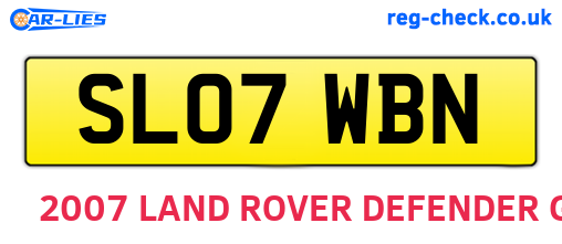 SL07WBN are the vehicle registration plates.