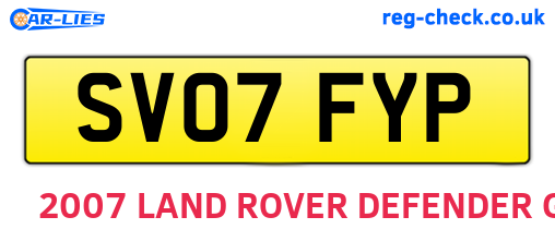SV07FYP are the vehicle registration plates.