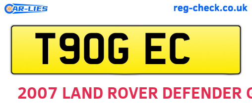 T90GEC are the vehicle registration plates.