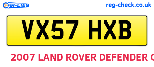 VX57HXB are the vehicle registration plates.
