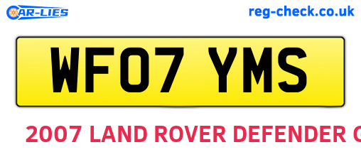 WF07YMS are the vehicle registration plates.