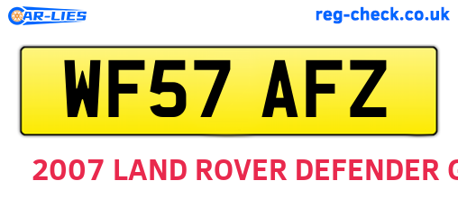 WF57AFZ are the vehicle registration plates.