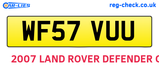 WF57VUU are the vehicle registration plates.