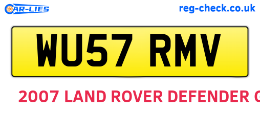 WU57RMV are the vehicle registration plates.