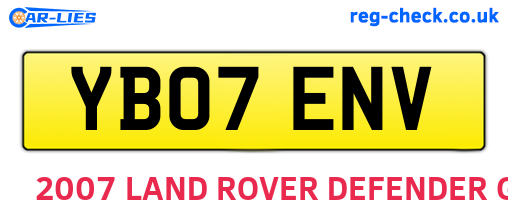 YB07ENV are the vehicle registration plates.
