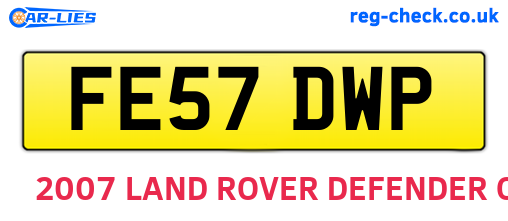 FE57DWP are the vehicle registration plates.