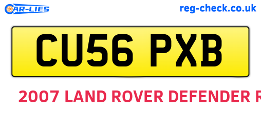 CU56PXB are the vehicle registration plates.