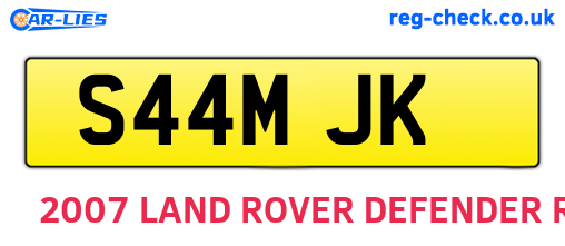 S44MJK are the vehicle registration plates.