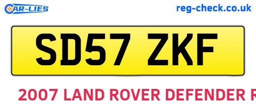 SD57ZKF are the vehicle registration plates.