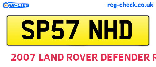 SP57NHD are the vehicle registration plates.