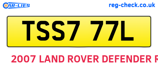 TSS777L are the vehicle registration plates.