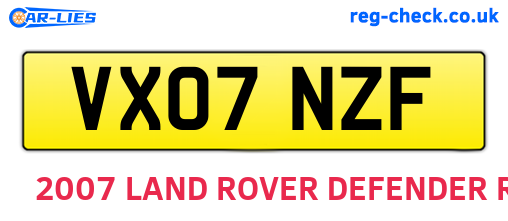 VX07NZF are the vehicle registration plates.