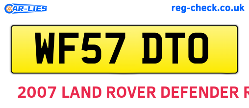 WF57DTO are the vehicle registration plates.