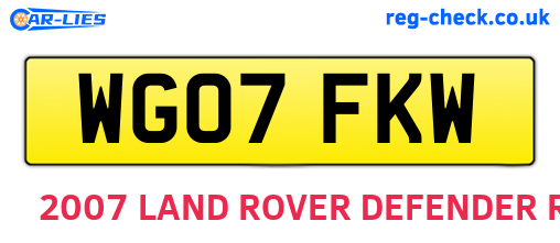 WG07FKW are the vehicle registration plates.