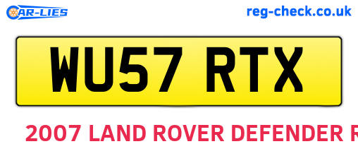 WU57RTX are the vehicle registration plates.