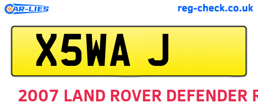 X5WAJ are the vehicle registration plates.