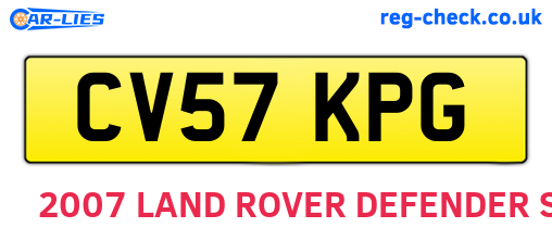 CV57KPG are the vehicle registration plates.