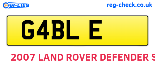 G4BLE are the vehicle registration plates.